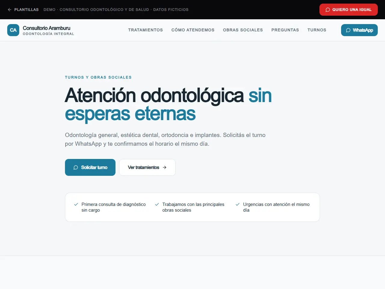 Demo de página web para consultorio de salud