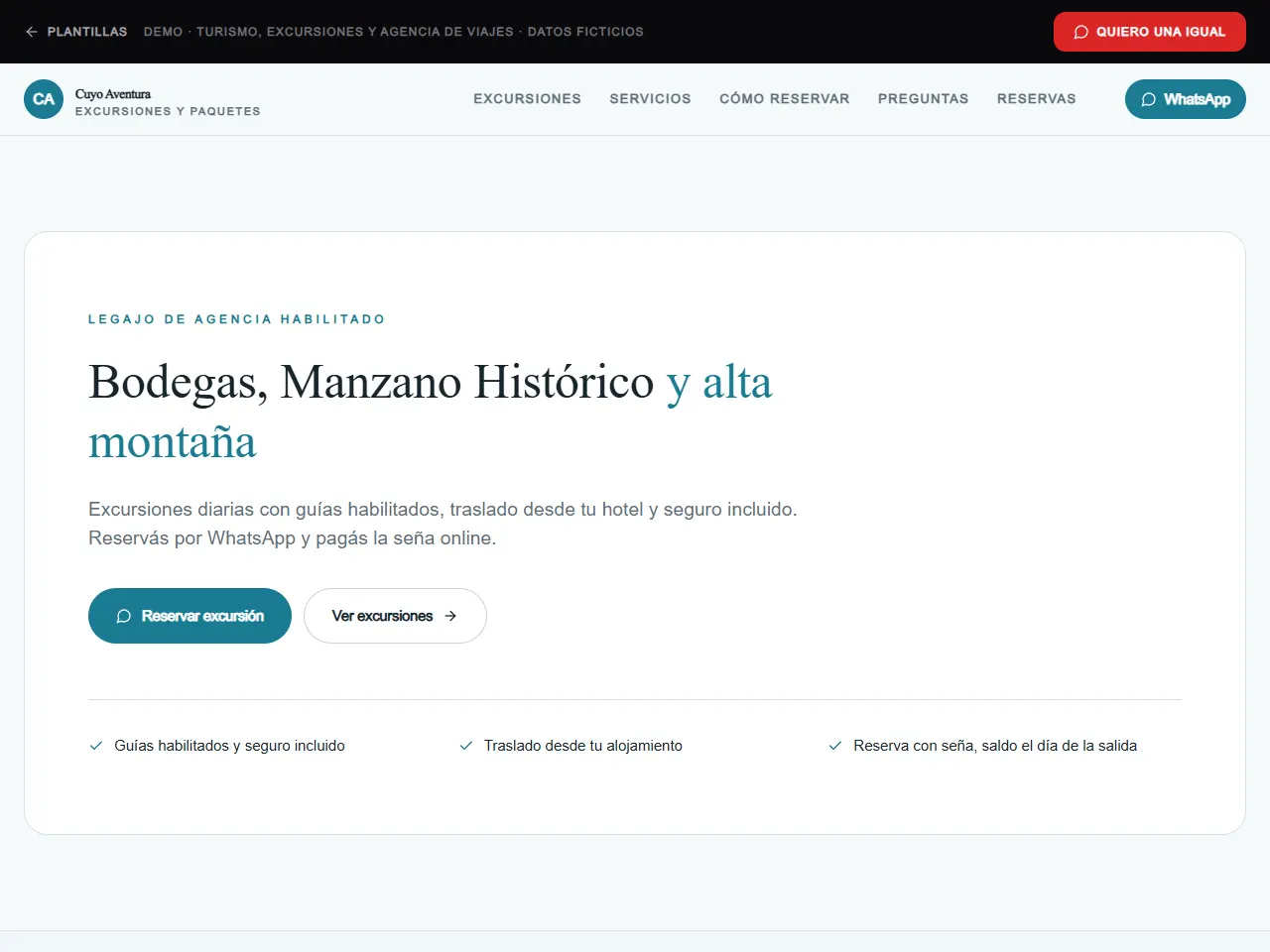 Demo de página web para turismo y bodegas